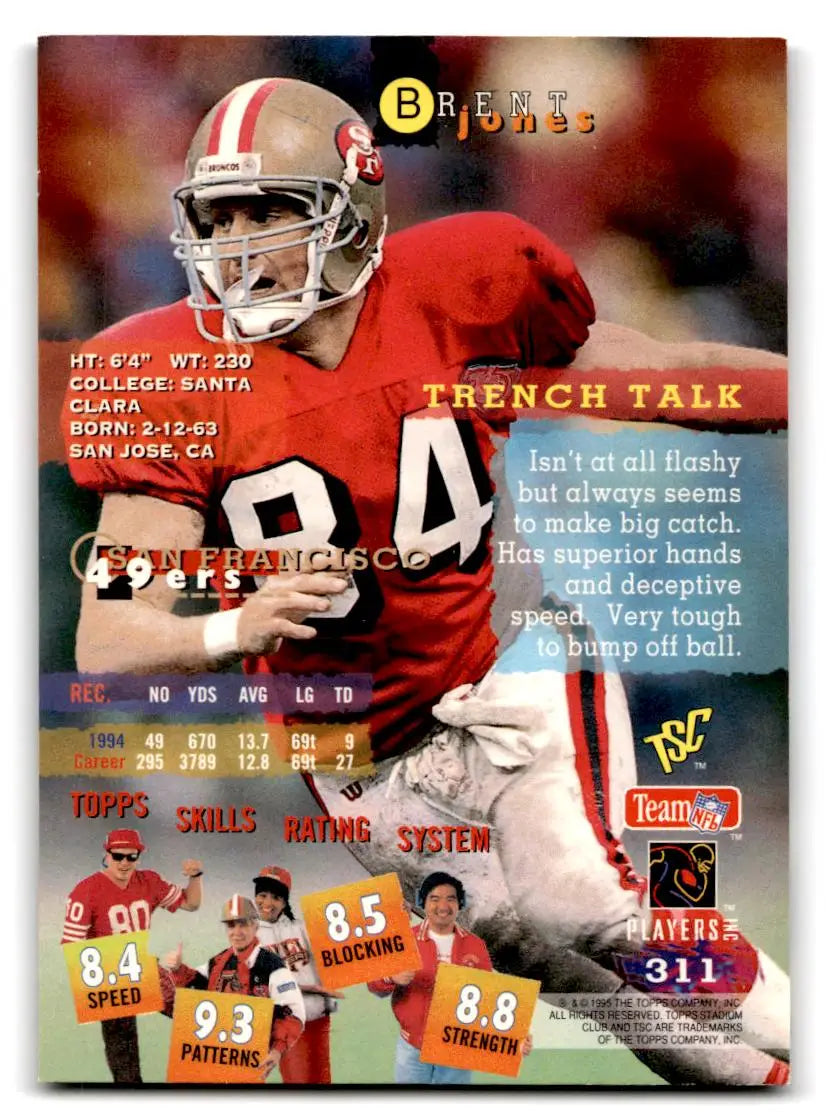 1995 Stadium Club #311 Brent Jones - Trading Cards