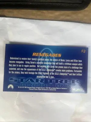 Star Trek Generations foil card F2 Renegade featuring iconic sci-fi character art