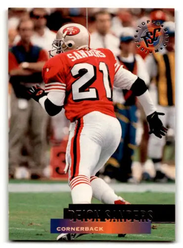 1995 Topps Stadium Club #150 Deion Sanders football card with original gloss display