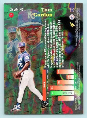 Tom Gordon baseball card from 1995 Topps Stadium Club Virtual Reality Royals collectible