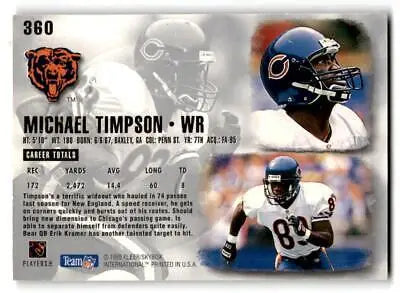 Michael Timpson football card from 1995 Ultra #360 Timpson Gold Medallion series