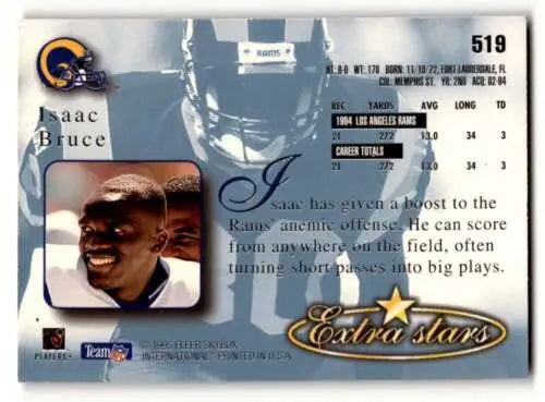 1995 Ultra #519 Isaac Bruce St. Louis Rams Football Card with original gloss finish