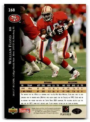1995 Upper Deck #268 William Floyd football trading card for collectors and fans