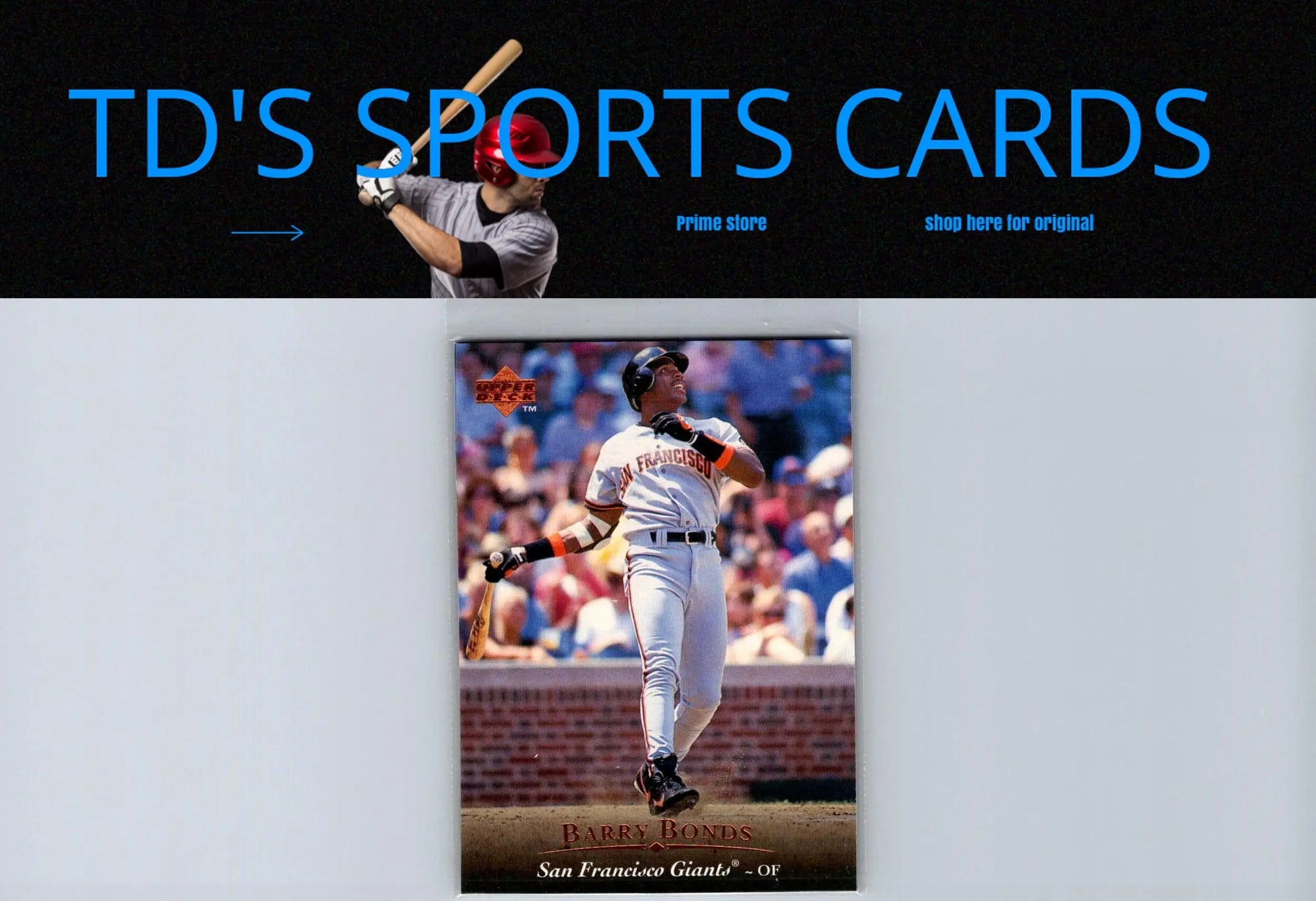 Barry Bonds 1995 Upper Deck #335 baseball card featuring iconic player action shot