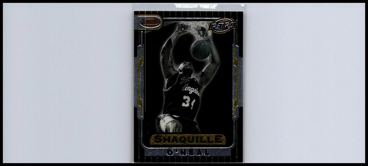 1996-97 Bowman’s Best TB8 Shaquille O’Neal basketball trading card display image