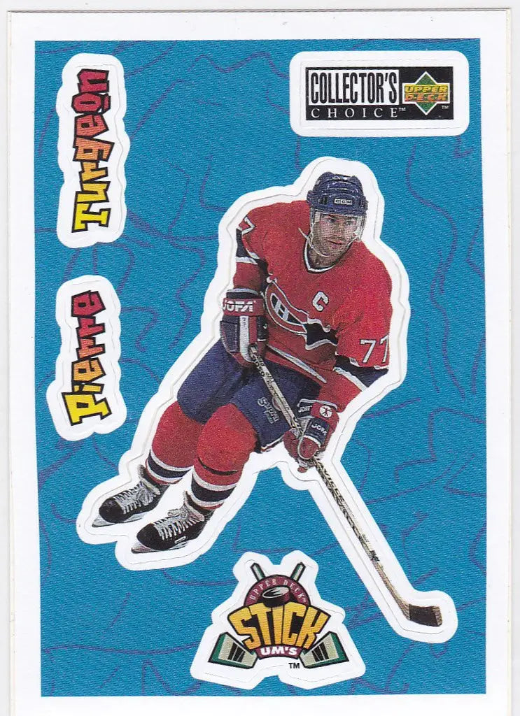 Hockey player in red and blue uniform with stick from S19 Pierre Turgeon Montreal Canadiens