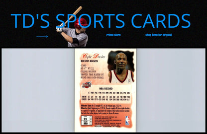 1996-97 Finest #23 Clyde Drexler trading card showcasing the basketball legend