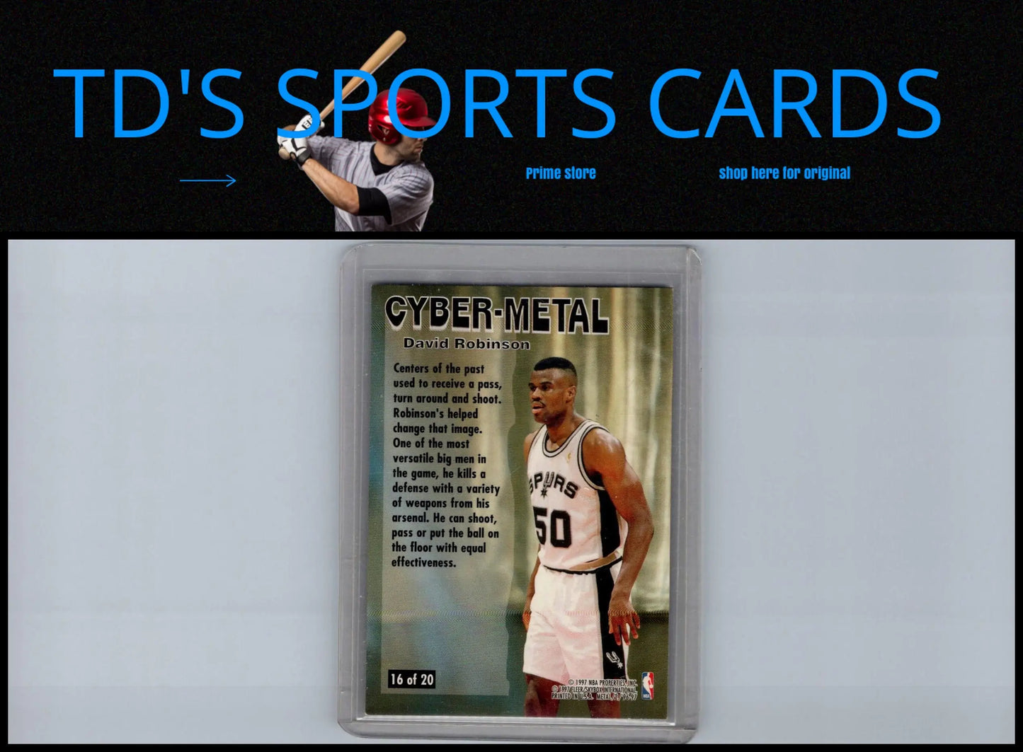 David Robinson Cyber-Metal trading card from 1996-97 Metal series