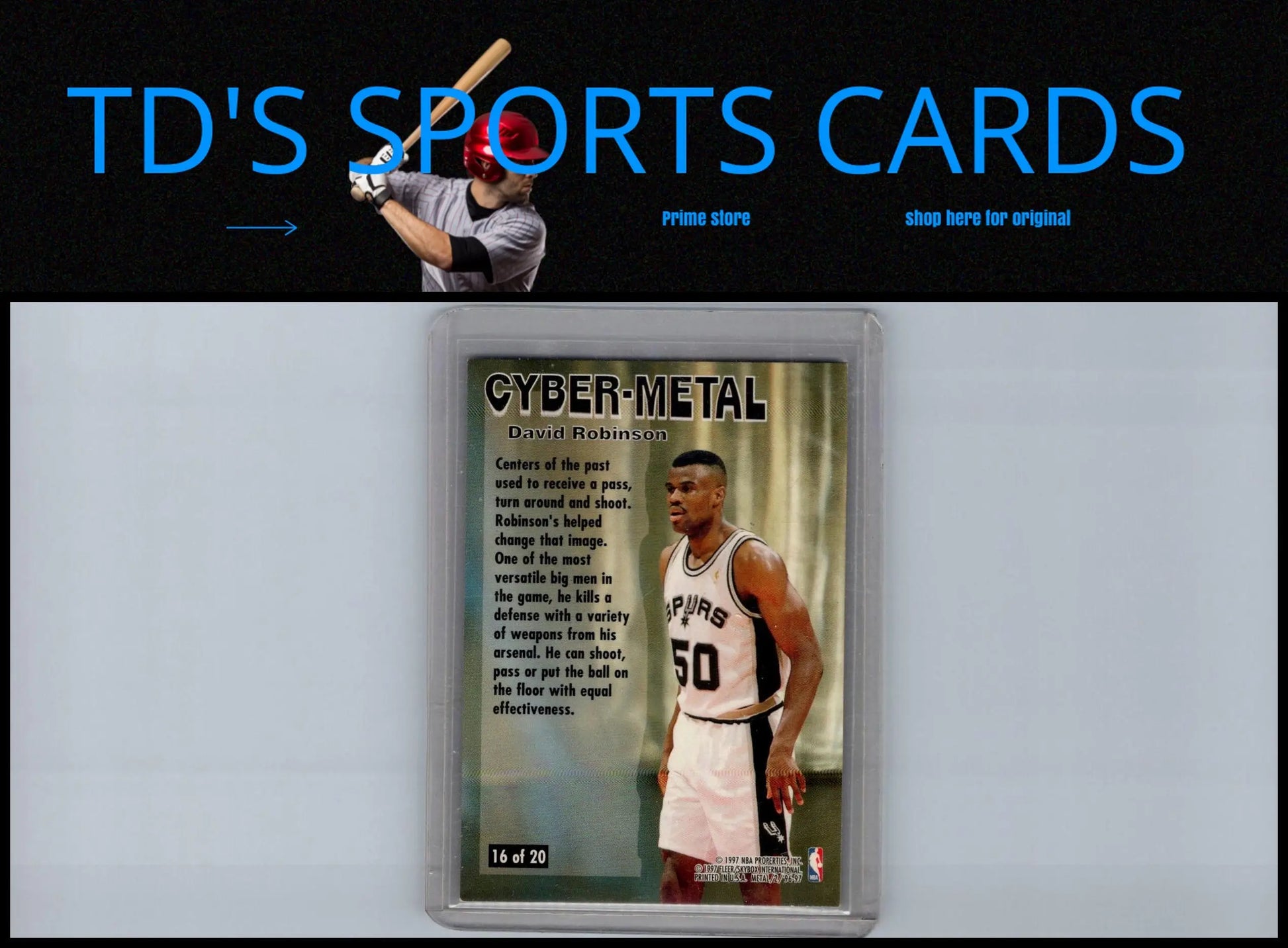 David Robinson Cyber-Metal trading card from 1996-97 Metal series