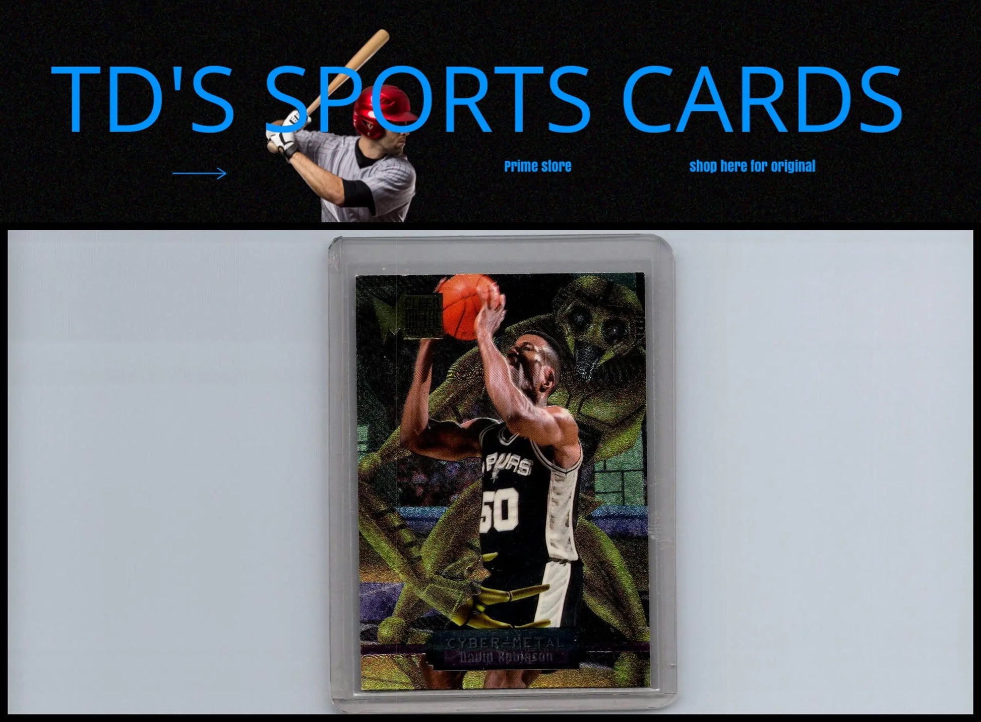 1996-97 Metal #16 David Robinson Cyber-Metal trading card featuring basketball star David Robinson