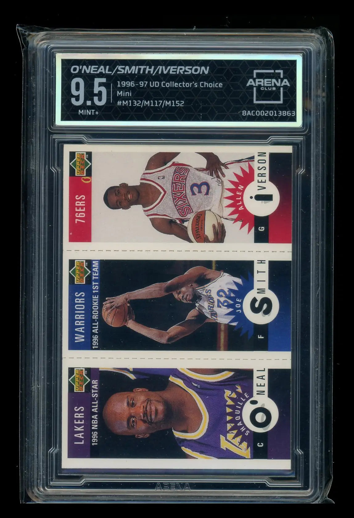1996-97 Upper Deck Choice Mini Smith Iverson O’Neal M132/117/152 AC 9.5 - Trading Card