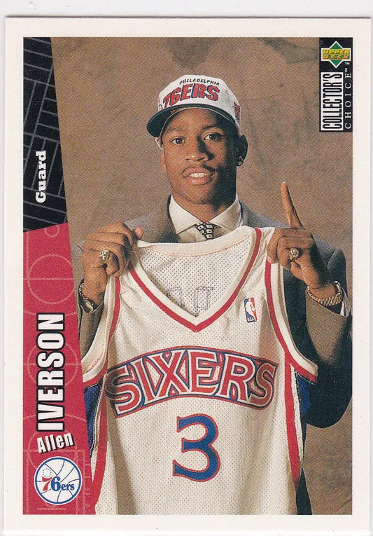 Allen Iverson basketball card from 1996-97 Upper Deck Collectors Choice Iverson RC Rookie