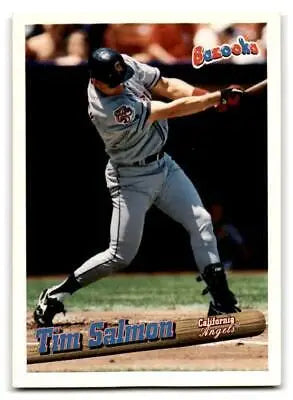 1996 Bazooka #111 Tim Salmon baseball card for trading card collectors