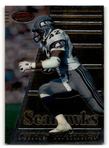 1996 Bowman’s Best #128 Chris Warren Seattle Seahawks football card with original gloss