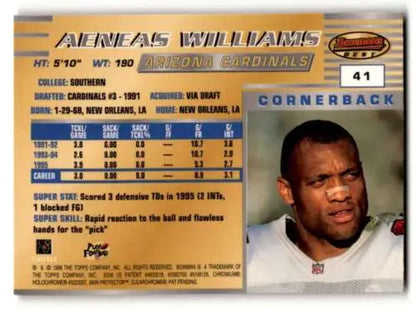Aeneas Williams Arizona Cardinals football card with original gloss 1996 Bowman’s Best #41