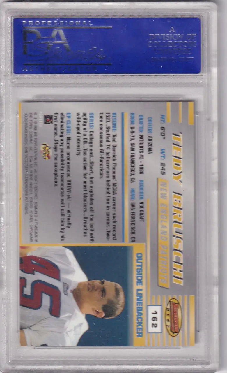 Graded Tedy Bruschi 1996 Bowmans Best PSA 9 football card New England Patriots