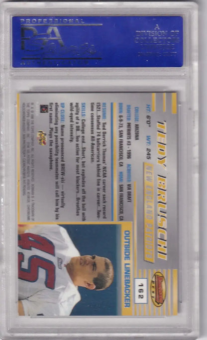 Graded Tedy Bruschi 1996 Bowmans Best PSA 9 football card New England Patriots