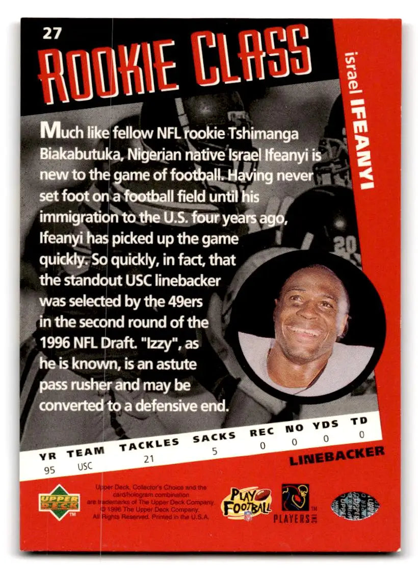 1996 Collector’s Choice #27 Israel Ifeanyi - Trading Cards
