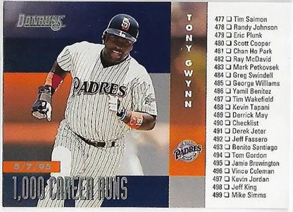 Original gloss Tony Gwynn baseball card from 1996 Donruss Simply Sandoval collection