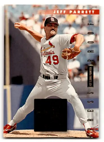 1996 Donruss Press Proofs #542 Jeff Parrett baseball card with original gloss near mint