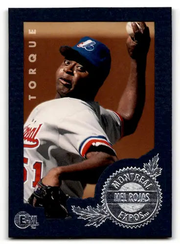 Original gloss Mel Rojas baseball card from 1996 E-Motion XL Blue series NM near mint