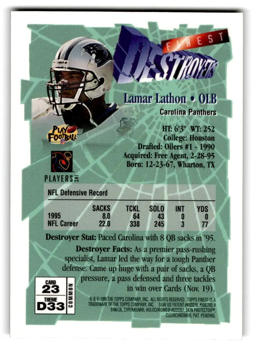 1996 Finest #23 Lamar Lathon - Trading Cards
