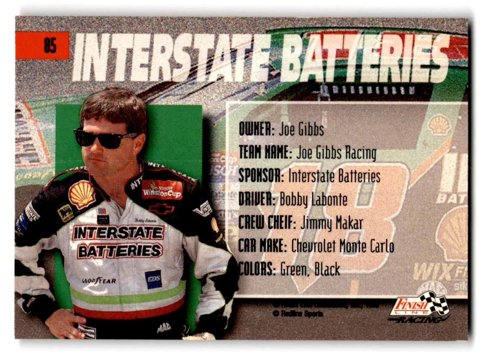 1996 Finish Line Racing Interstate Batteries #85 - Unknown