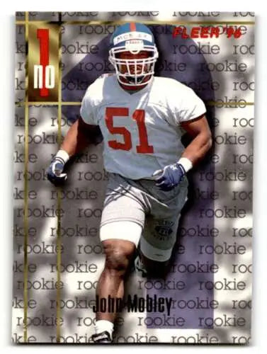 John Mobley Denver Broncos rookie card 1996 Fleer #169 original gloss NM condition