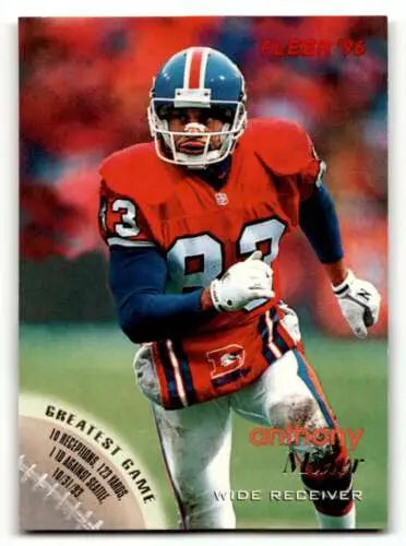 Original gloss 1996 Fleer #41 Anthony Miller Denver Broncos football card NM condition