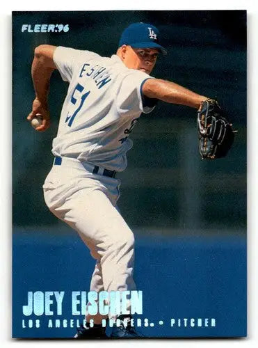 Joey Eischen baseball card from 1996 Fleer Los Angeles Dodgers with original gloss