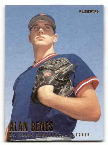 1996 Fleer #539 Alan Benes baseball card with original gloss, Cardinals edition