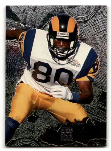 1996 Fleer Metal #101 Isaac Bruce St. Louis Rams Football Card with original gloss