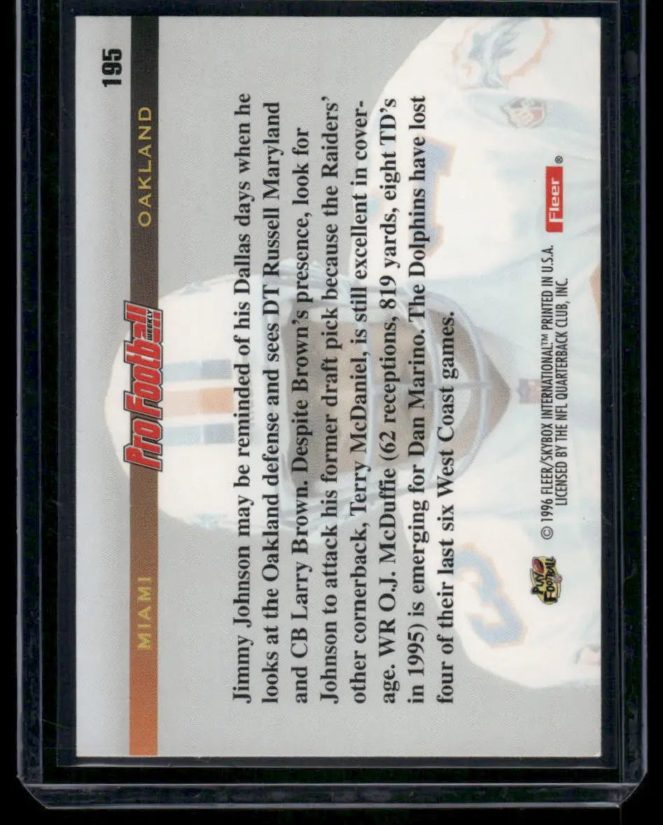 1996 Fleer Pro Football Previews Dan Marino #195 Football - Football Card