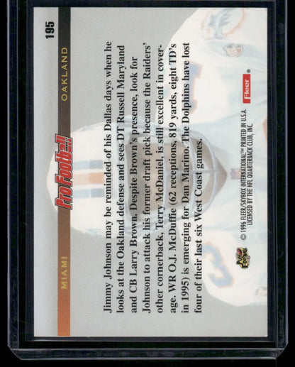 1996 Fleer Pro Football Previews Dan Marino #195 Football - Football Card