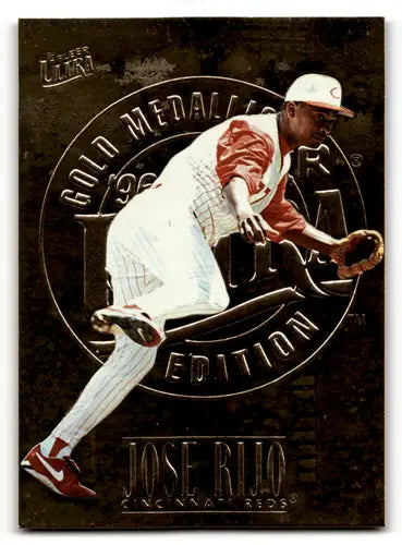 Fleer Ultra Gold Jose Rijo baseball card from 1996 Fleer Ultra Gold Medallion series