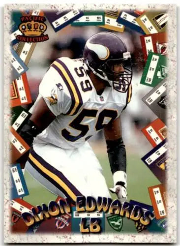 Dixon Edwards Minnesota Vikings football card in original gloss from 1996 Pacific