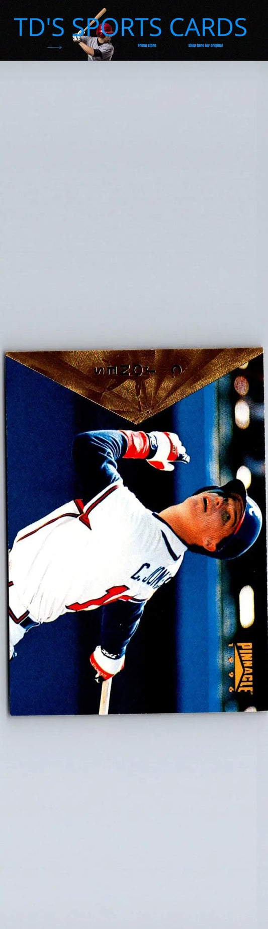 1996 Pinnacle Chipper Jones Baseball Card featuring Chipper Jones collectible card