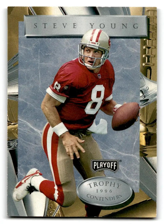 1996 Playoff Trophy Contenders #8 Steve Young - Trading Card