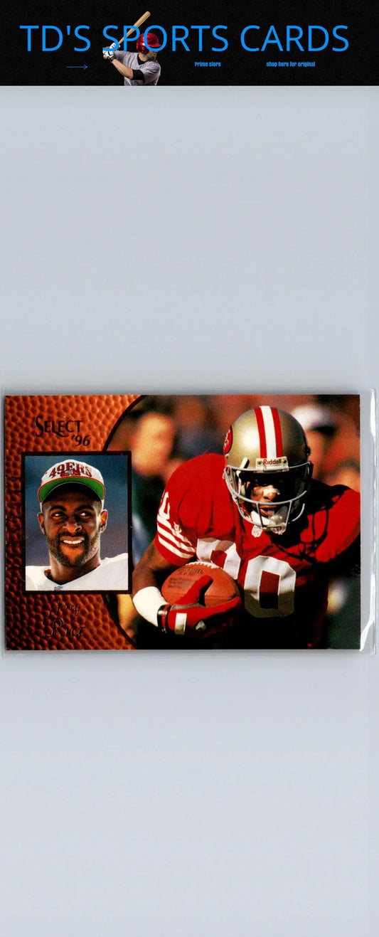 Football trading card featuring Jerry Rice from 1996 Select Series