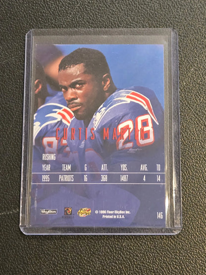 Curtis Martin football trading card from SkyBox Impact Rookies 1996 Patriots
