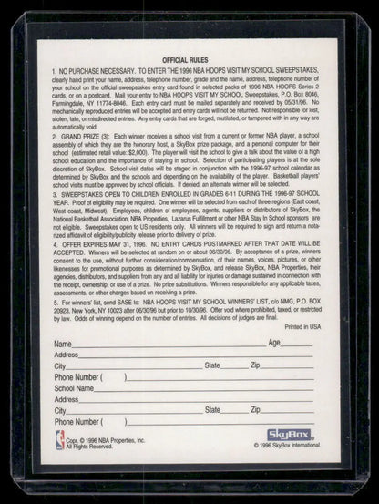 1996 SkyBox NBA Hoops Grant Hill Visit My School Sweepstakes Basketball - Basketball Card