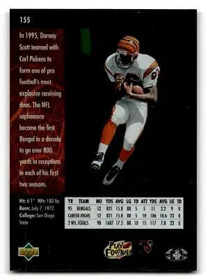 Darnay Scott trading card from 1996 SP #155 featuring the football star