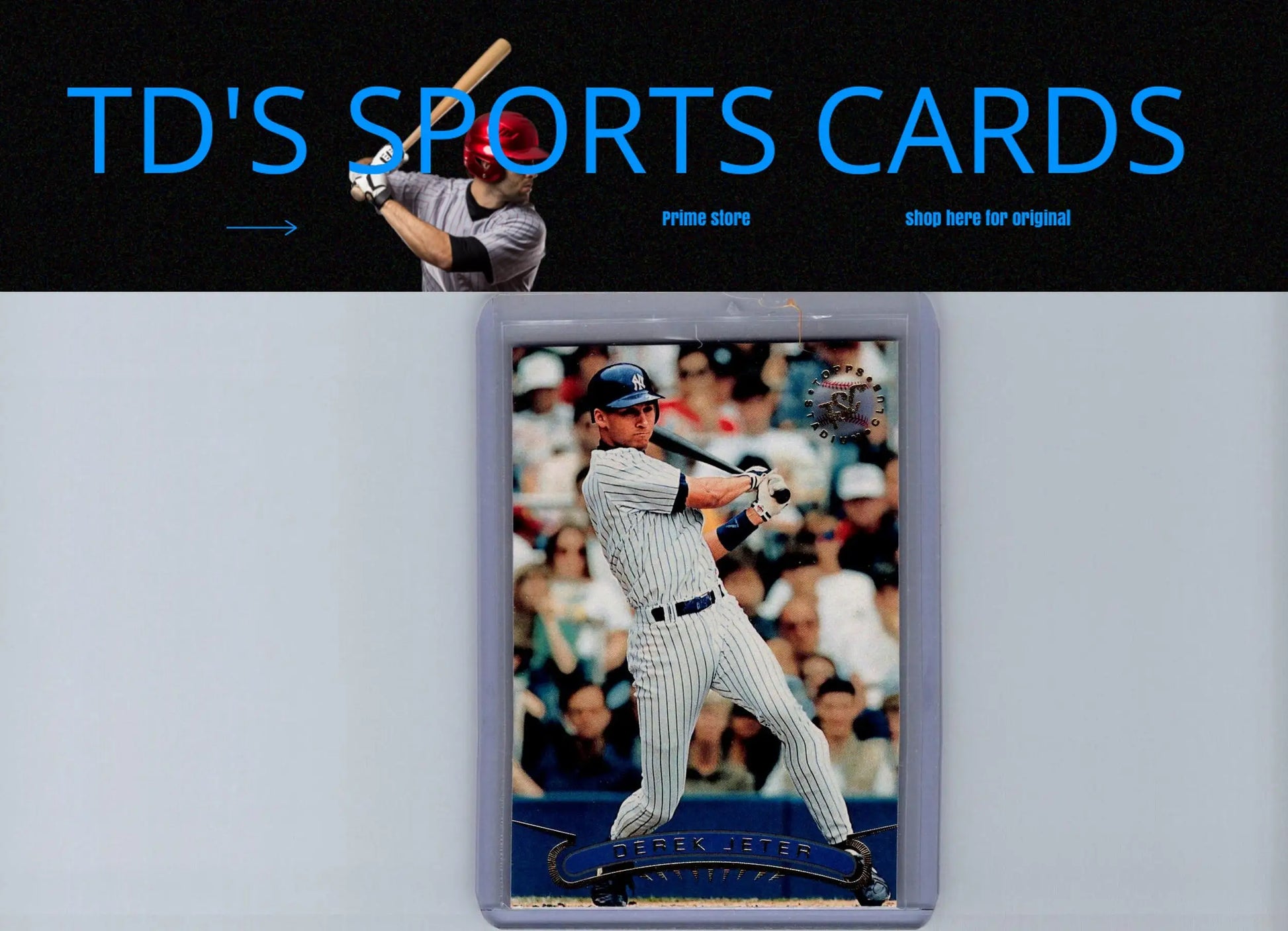 Derek Jeter baseball card from 1996 Stadium Club featuring Derek Jeter Silver inscription