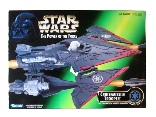 Star Wars Power of the Force Cruisemissile Trooper toy in grey and red colors