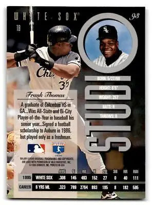 Frank Thomas trading card from the 1996 Studio #93 baseball cards collection