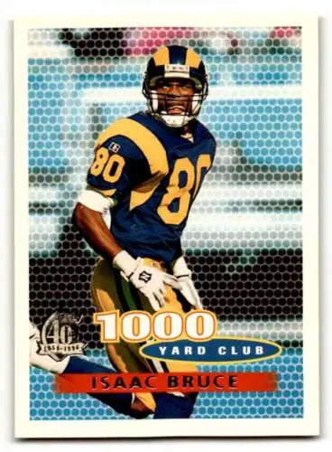 1996 Topps #242 Isaac Bruce football card featuring original gloss for Louis Rams football fans