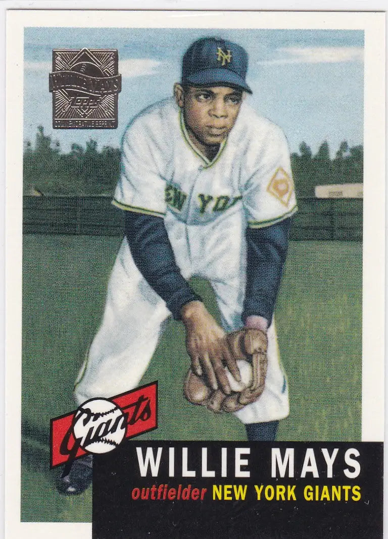 1996 Topps #244 Willie Mays Commemorative Reprint Giants baseball card collectible