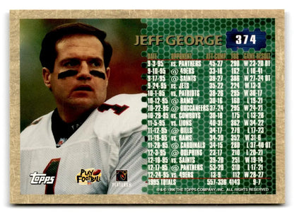 1996 Topps #374 Jeff George - Collectible Trading Card