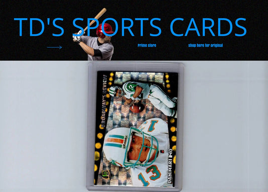 Framed Dan Marino football trading card 1996 Topps BR10 Dan Marino Broadway’s Review