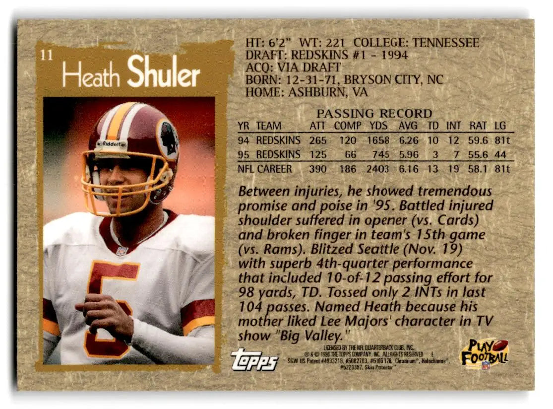 1996 Topps Chrome #11 Heath Shuler - Trading Card